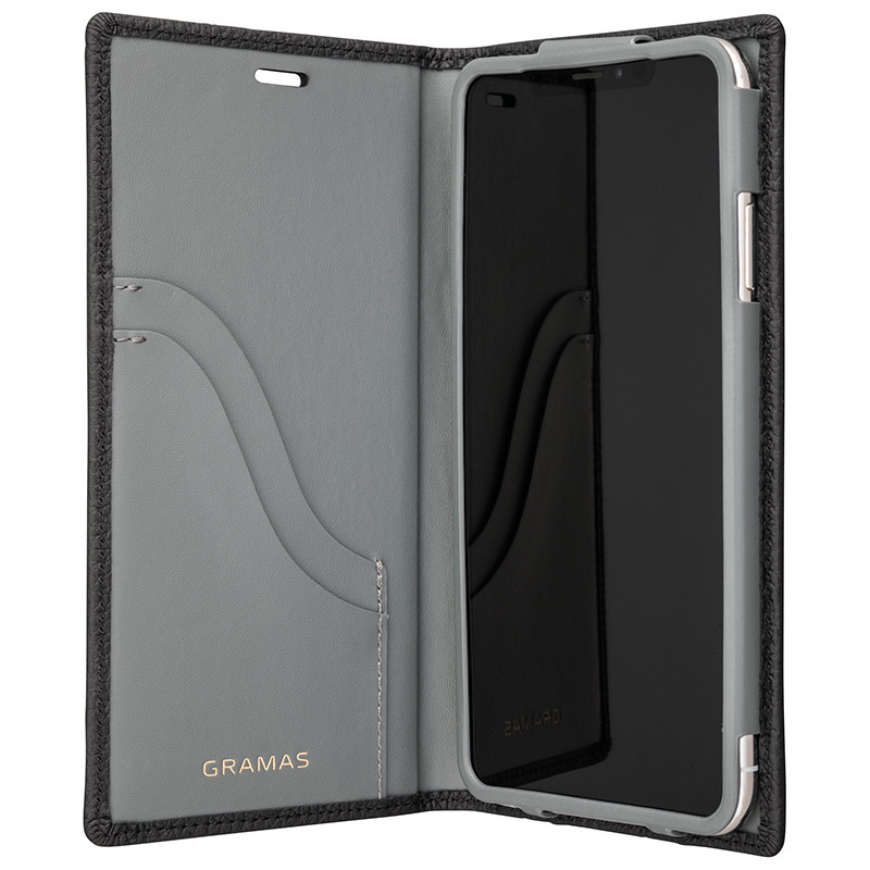 GRAMAS German Shrunken-calf Genuine Leather Book Case for  iPhone XS Max