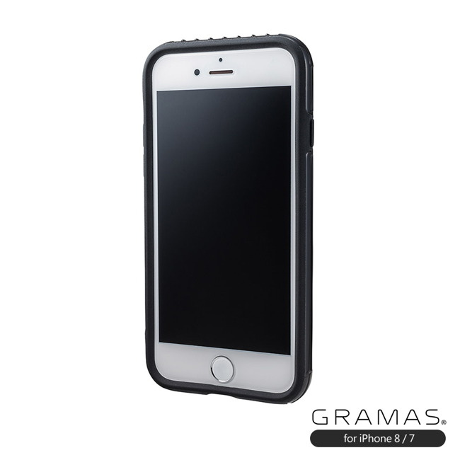 (複製)GRAMAS 東京職人工藝 iPhone 8/7(4.7吋)專用 雙料2重保護抗衝擊行李箱手機殼 Rib系列 (黑)