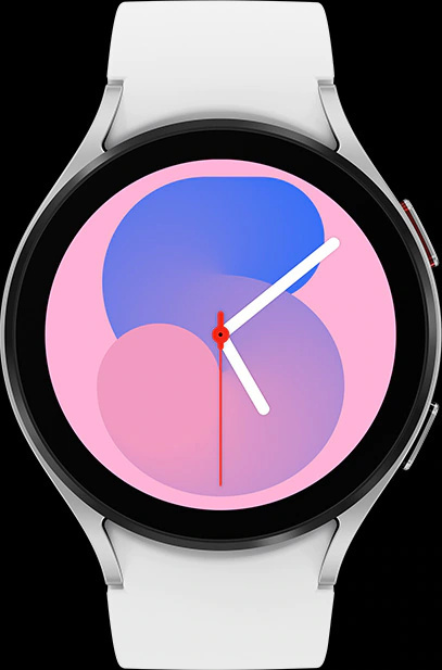 在Galaxy Watch5上的Gradient Font 01錶面顯示。